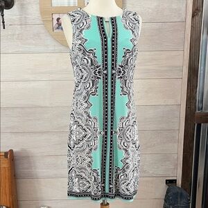 Studio One Turquoise and Black Mini Dress S